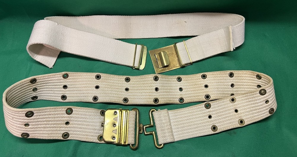 Two US Military White Web Belts