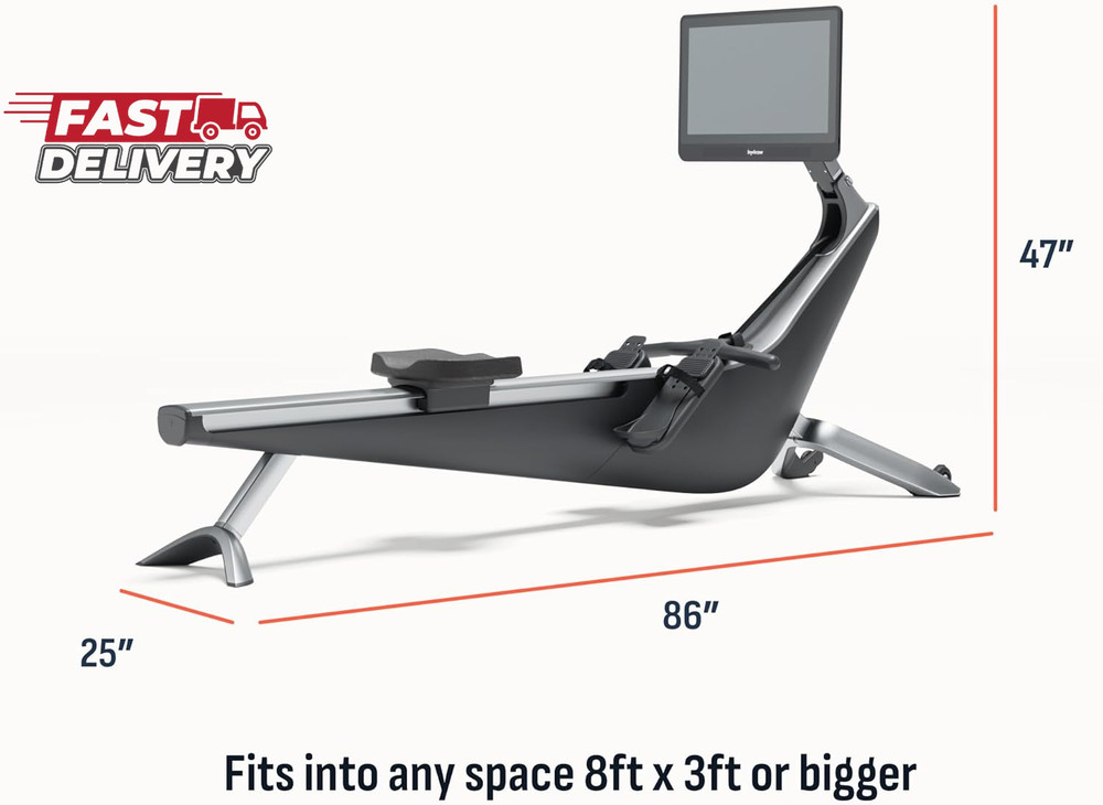 Hydrow Origin Rowing Machine with Immersive 22" HD Rotating Screen - Stows Uprig