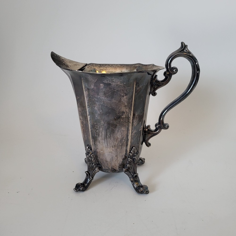 Vintage Silver Plated Water Pitcher w/Ice Lip Marked Rare old