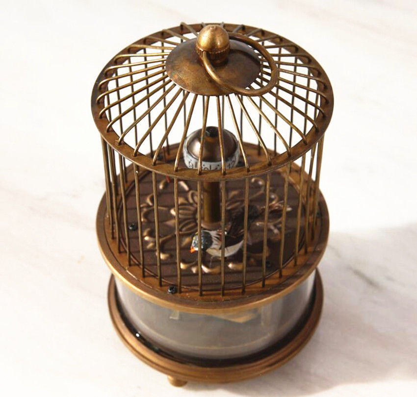 Rare Brass Birdcage Mechanical Table Clock