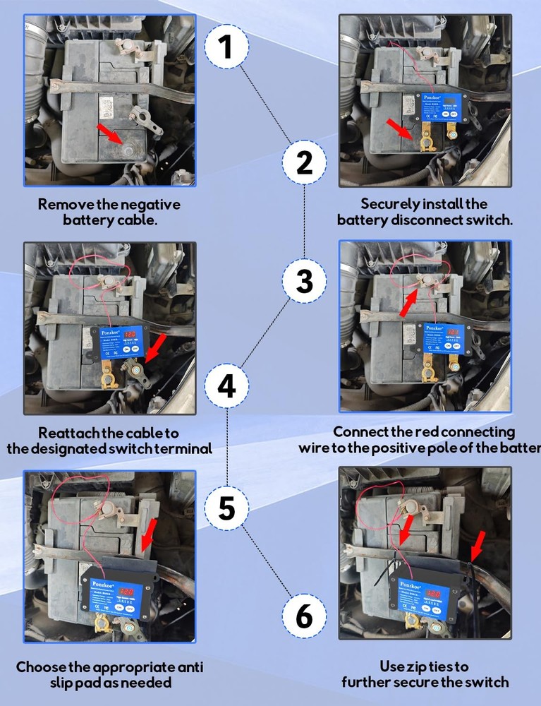 250A Smart Remote Battery Disconnect Switch 12V 24V - Quick Kill Switch for Car,