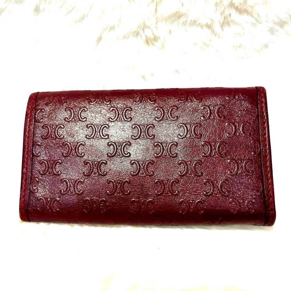 Old Celine Triomphe 6-Key Case Bordeaux Excellent Condition