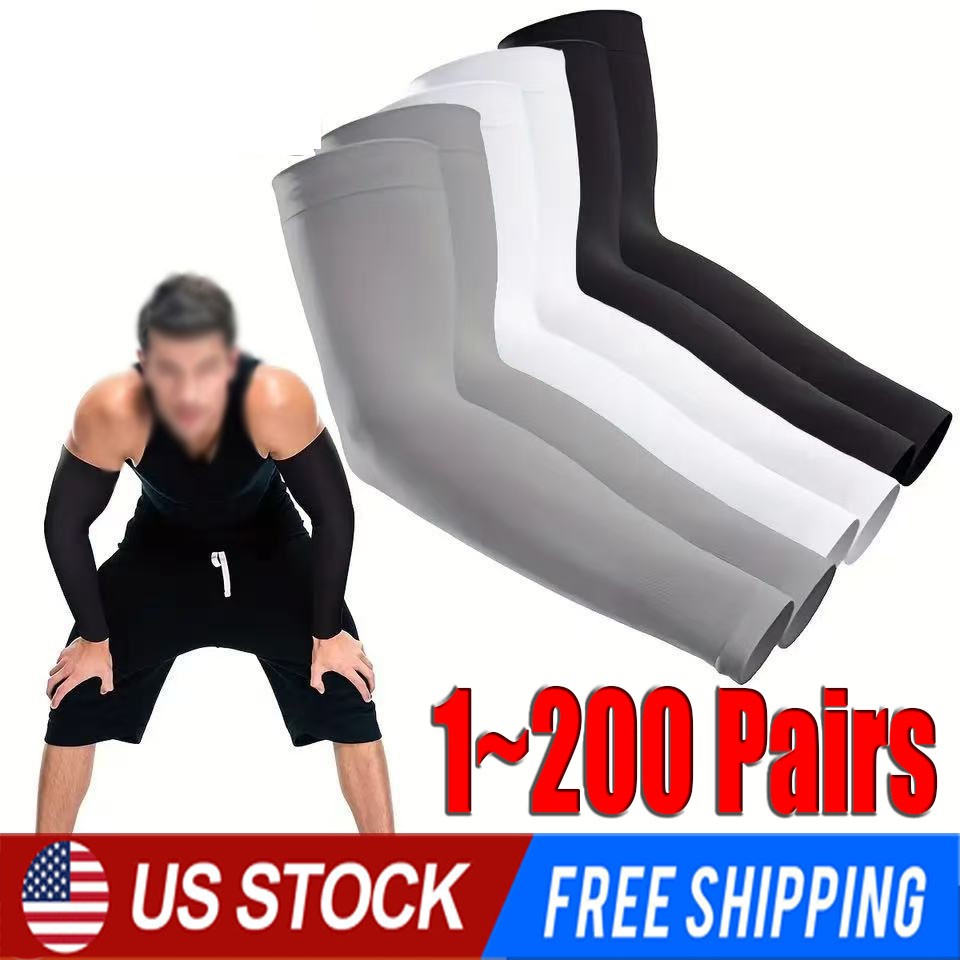 200 Pairs Cooling Arm Sleeves Cover UV Sun Protection Outdoor Sports Basketball