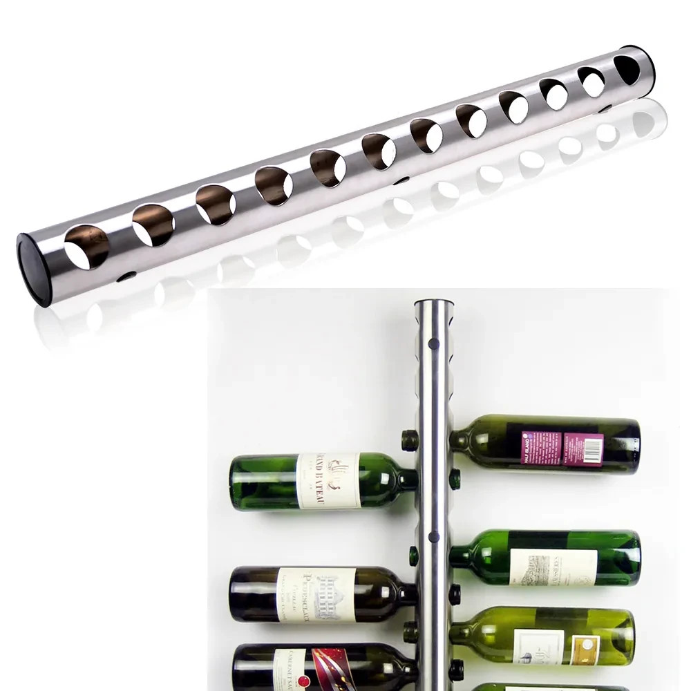 Stainless Steel Wine Rack Bar Wall Mounted Kitchen Holder 12 Bottles