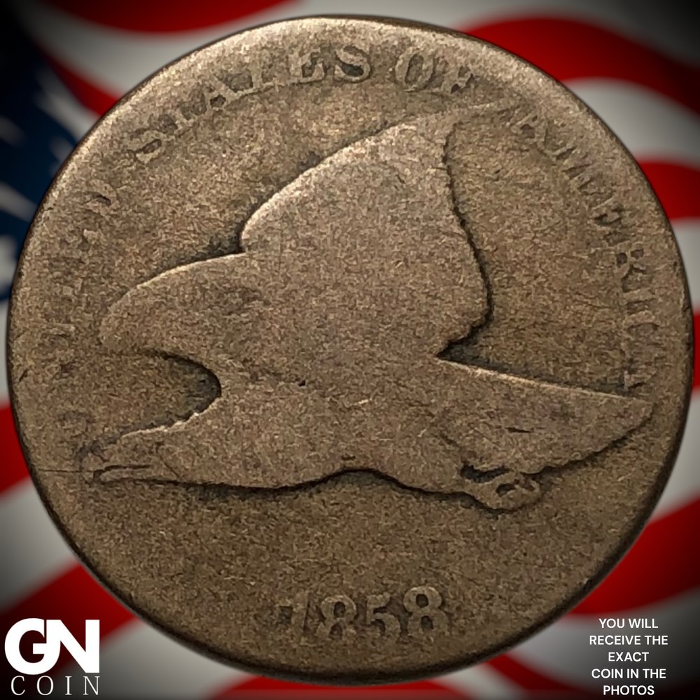 1858 LARGE LETTERS Flying Eagle Cent Penny Z2386