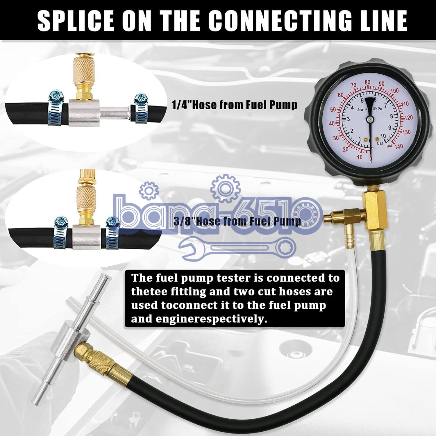 0-140PSI Fuel Injection Pump Pressure Tester Injector Pump Pressure Gauge Kit