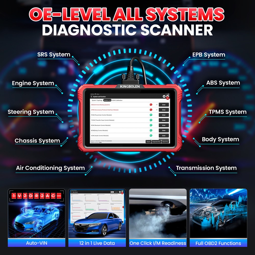 Kingbolen K10 ELITE OBD2 Car Diagnostic Tool Bidirectional Scanner Key Coding