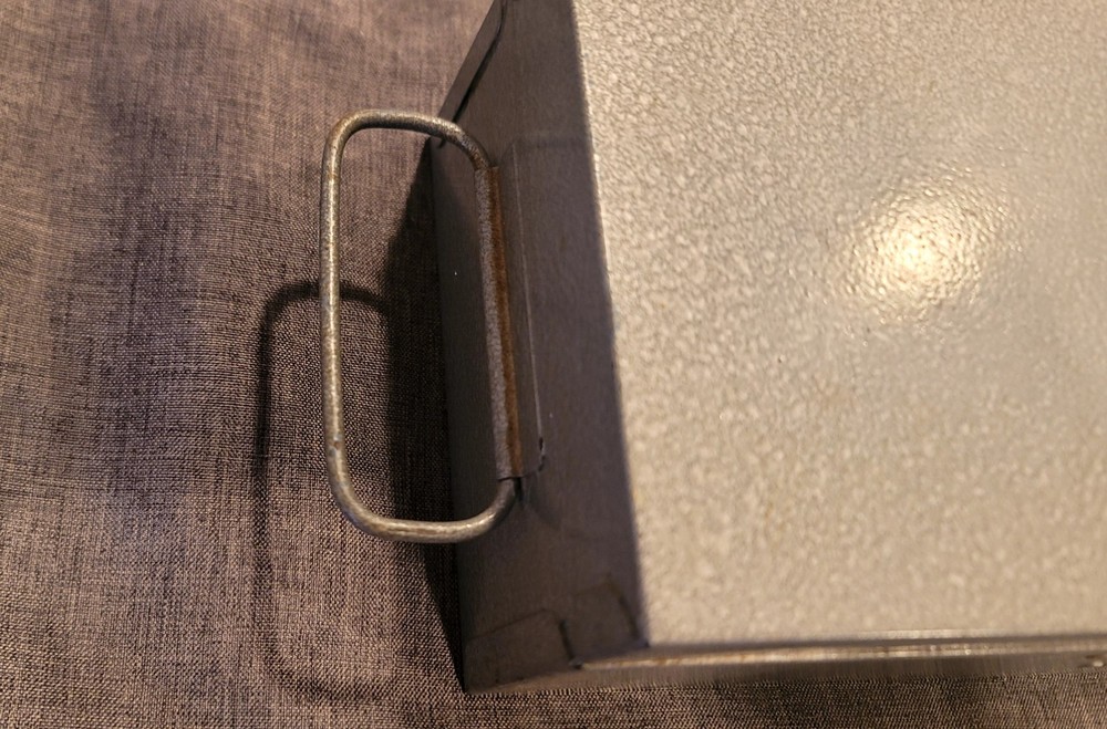 metal lock box and key 12" long