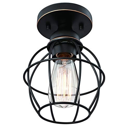 Semi Flush Mount Ceiling Light Fixture, E26 Medium Base MAX 60W, Metal Bronze
