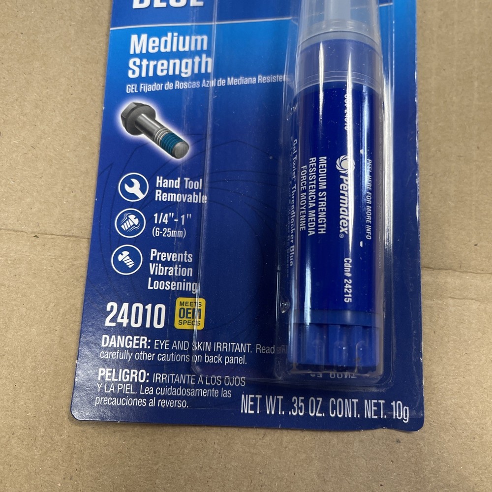 Permatex 24010 Blue Threadlocker Gel Medium Strength No Drip Formula New Sealed!