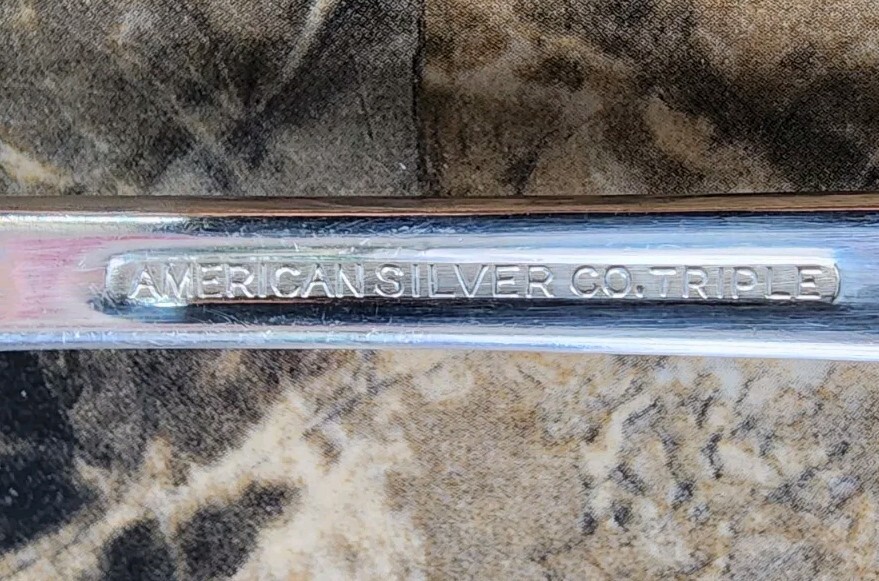 AMERICAN SILVER CO c1929- TALISMAN SILVERPLATED MEAT SERVING FORK 🍠 🥩