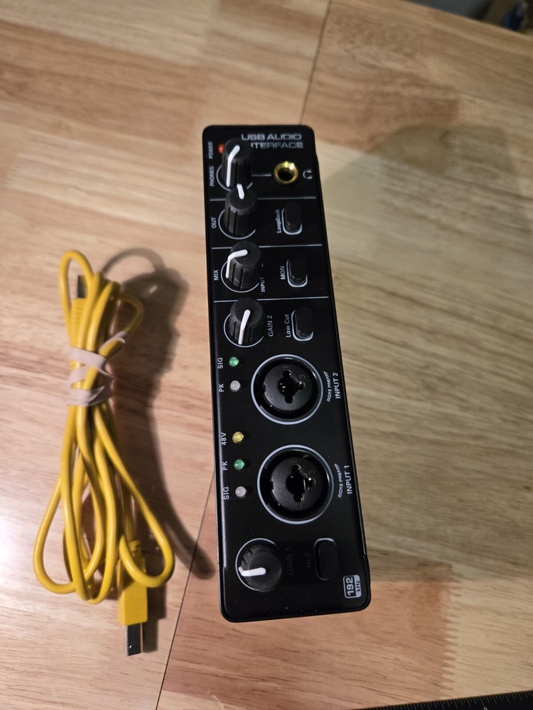 Audio Interface RHM 2 In 2 Out USB Audio Interface with 48V Phantom Power Tested