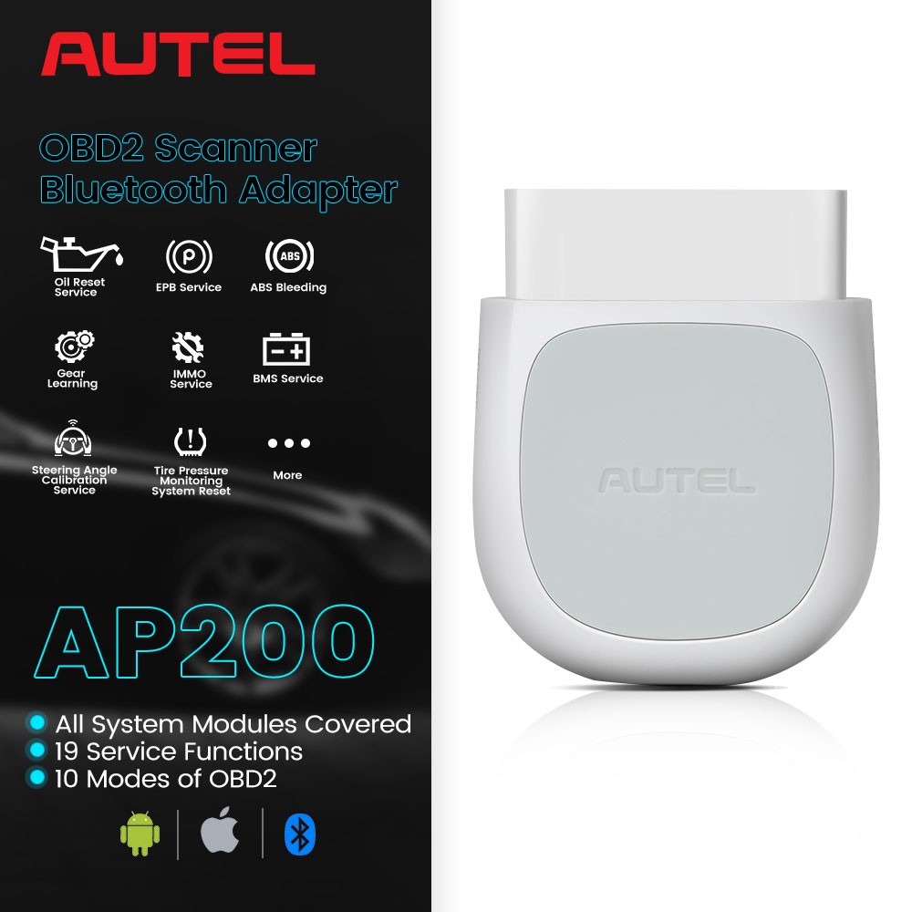 Autel AP200 Bluetooth OBD2 Scanner Code Reader with Full Systems Diagnose