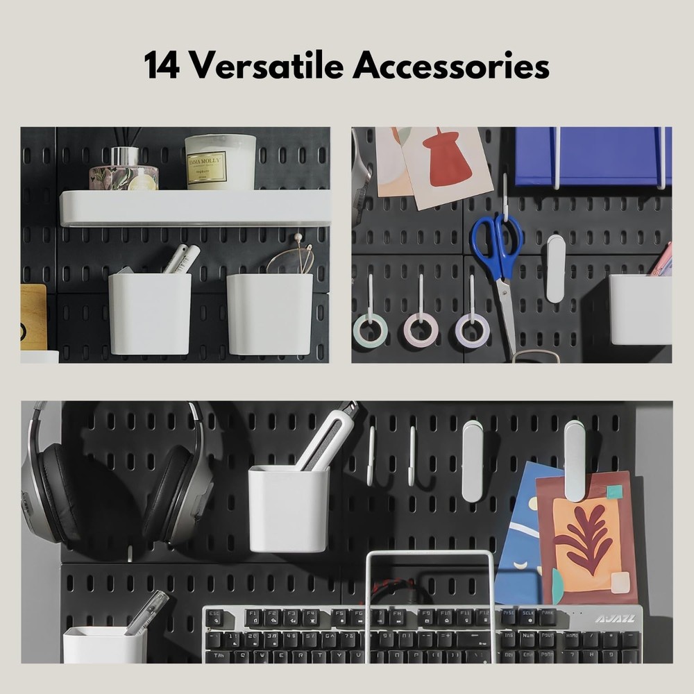 Keepo Peg Board Wall Organizer – Plastic Pegboard Panels, Modular Peg Boar