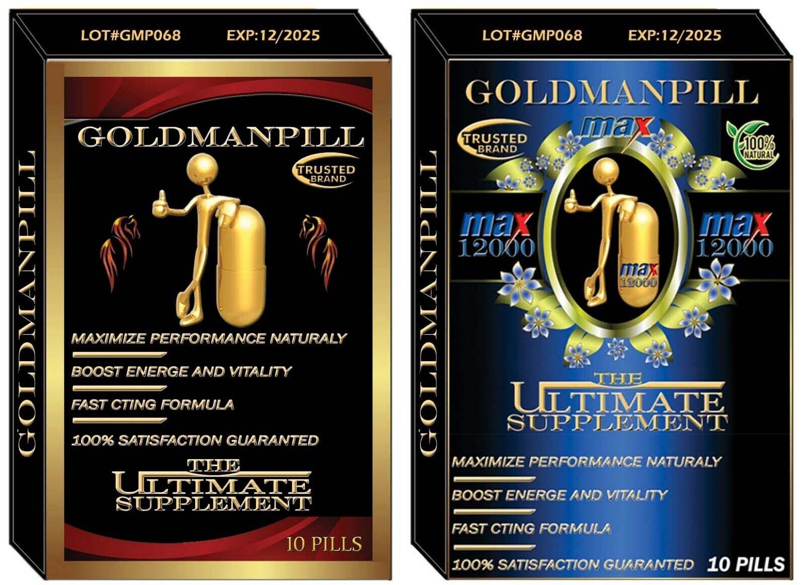 Go Goldman, Natural Male Enhancement Pill GUARANTEED POWERFUL ERECTION 10 Pills