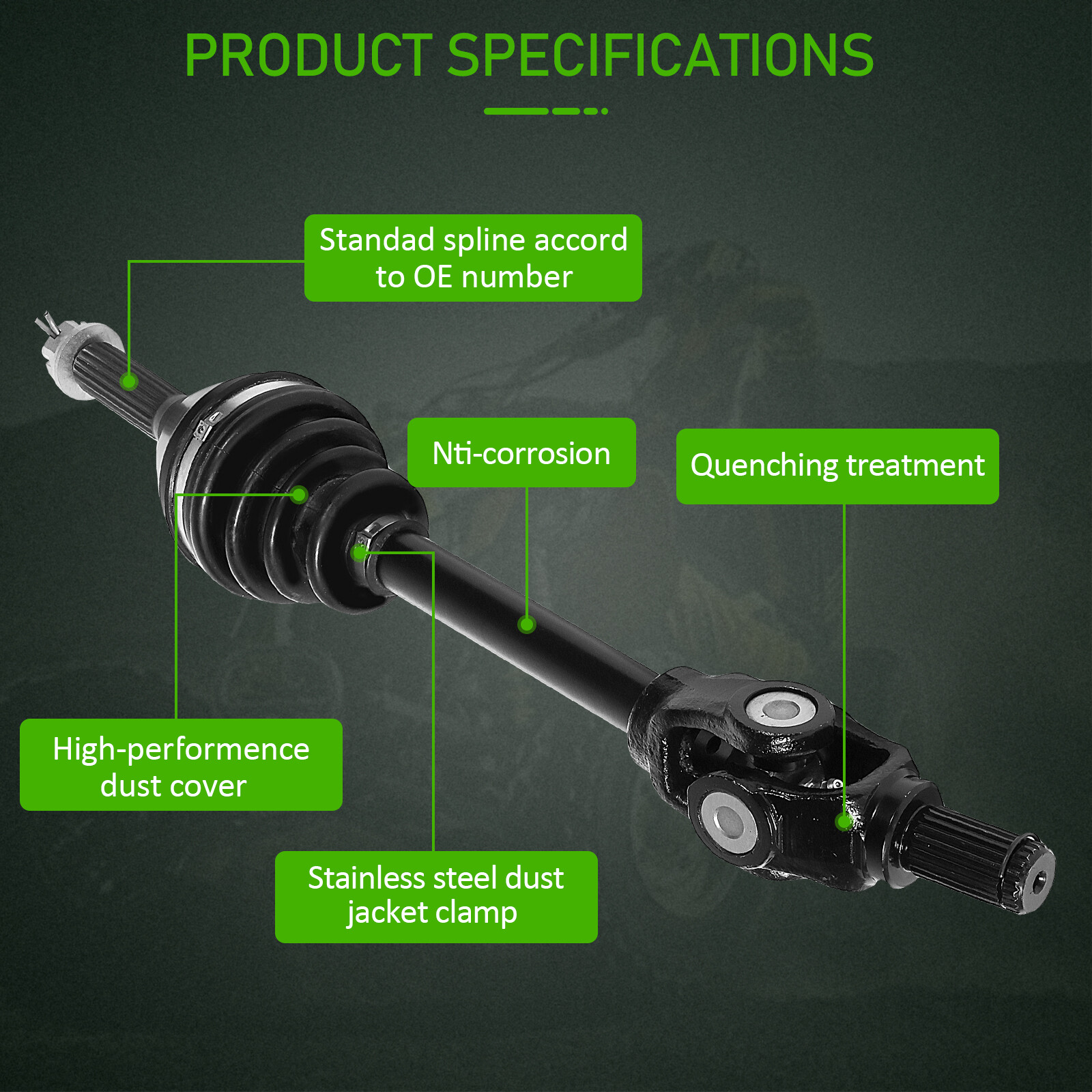 Front Left Right CV Axle Compatible with Polaris Sportsman 700 600 Twin 2003-04