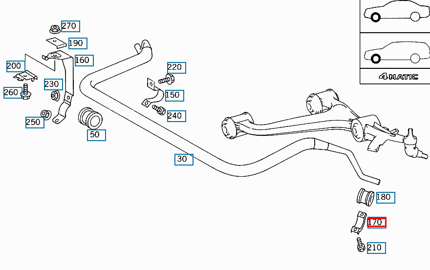 New MB E W210 Front Stabilizer Bar Bracket A2013232340 A1633230140