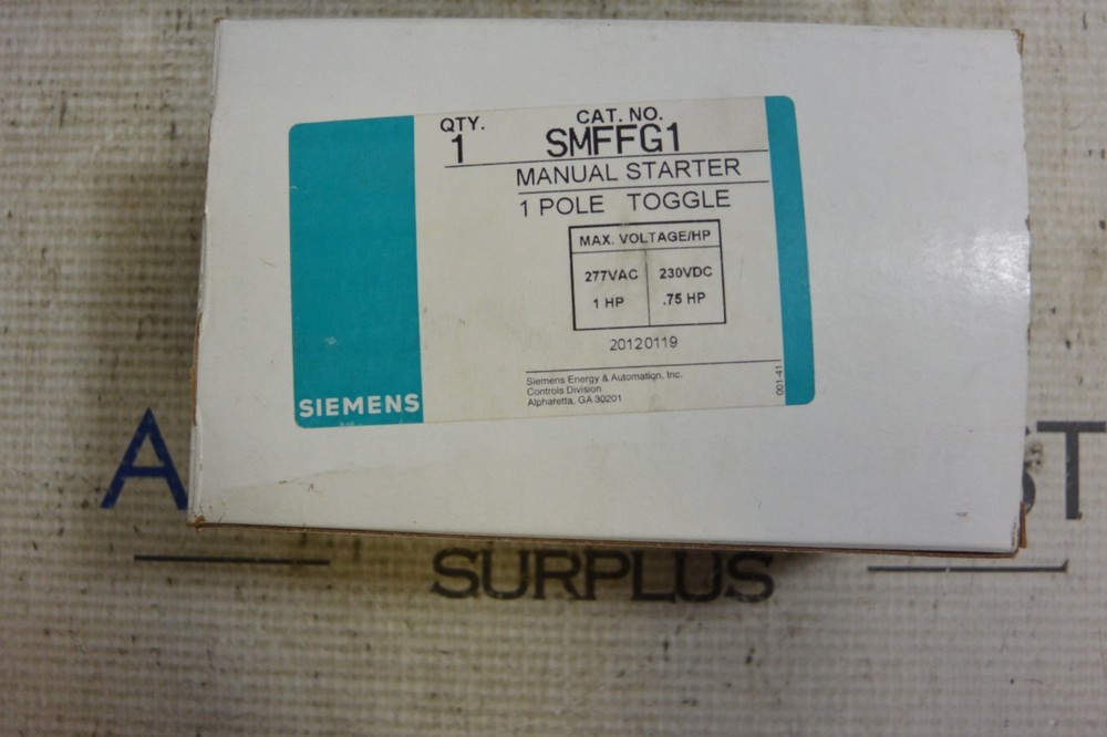 SMFFG1 Siemens 1P Toggle Manual Starter