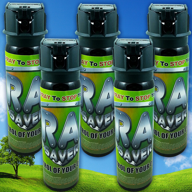 5 pack  4oz Pepper Spray cans with Flip top Maximum Strength  Pepper Spray