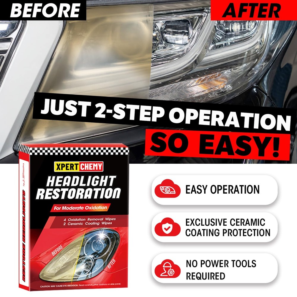 XPERTCHEMY Headlight Restorer Kit,Fast-2 Step Process Restoration...