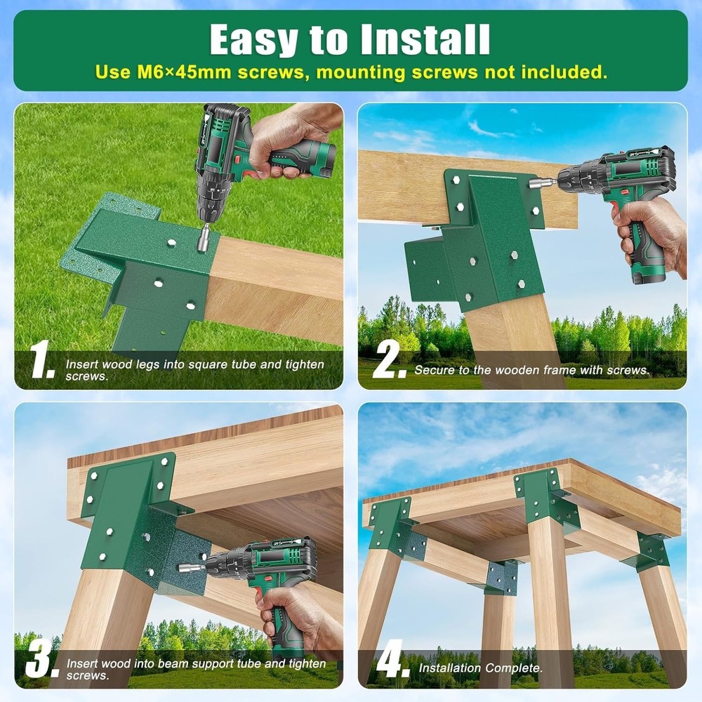 4Pack Deer Blind Brackets 4x4 Heavy Duty Deer Stand Bracket Compound Angle Brack
