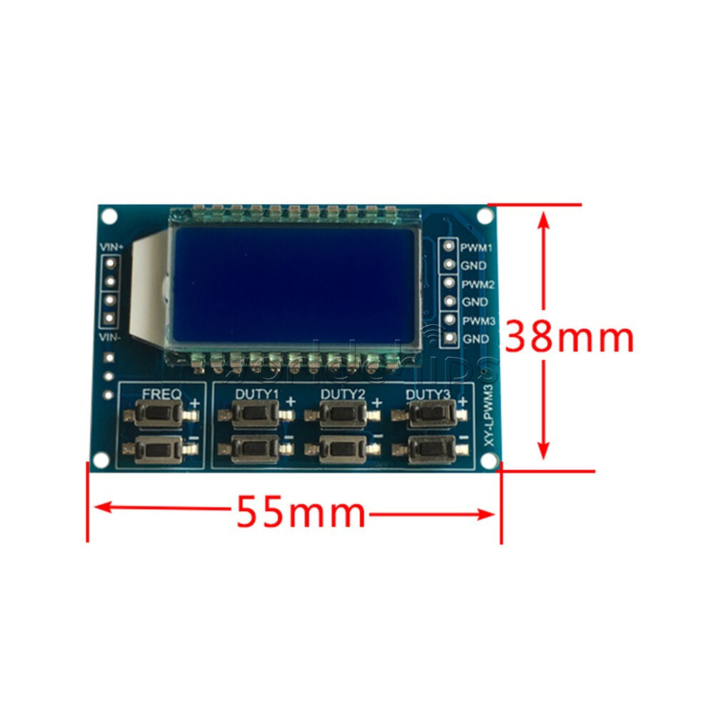 1-10x Signal Generator 3CH PWM Pulse Wave Frequency Duty Cycle Adjustable Module