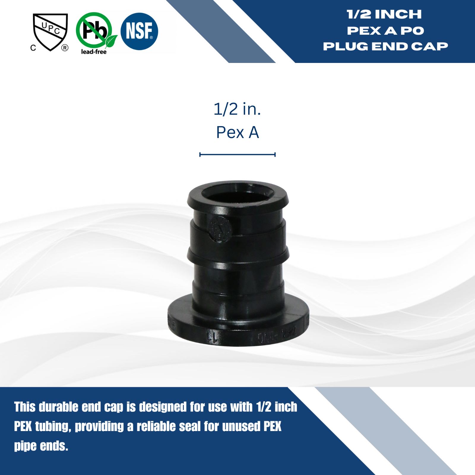 100 Pieces 1/2" Pex A Plug, Poly Alloy Expansion Plastic End Cap, 201-5-1=100