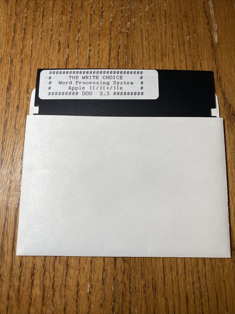 Apple IIe IIc Software The Write Choice Tut’s Typer WP 5.25” Floppy Disk