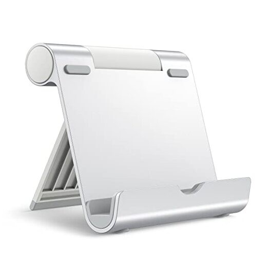 Tablet Stand, Adjustable Portable Desktop Holder, Foldable Dock for Silver