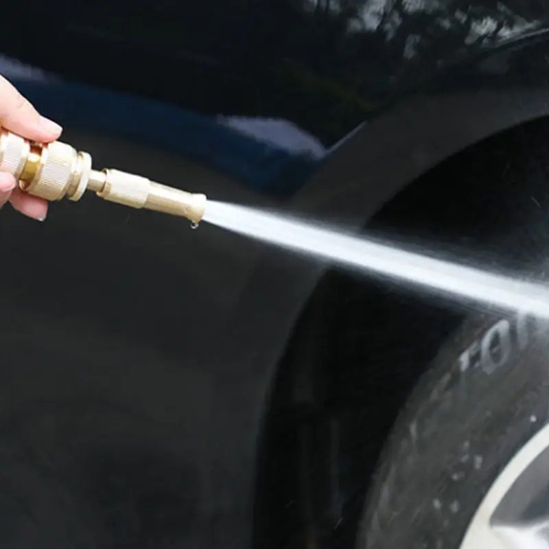 Solid Brass Garden Spray Nozzle 4" Adjustable Twist Water Hose