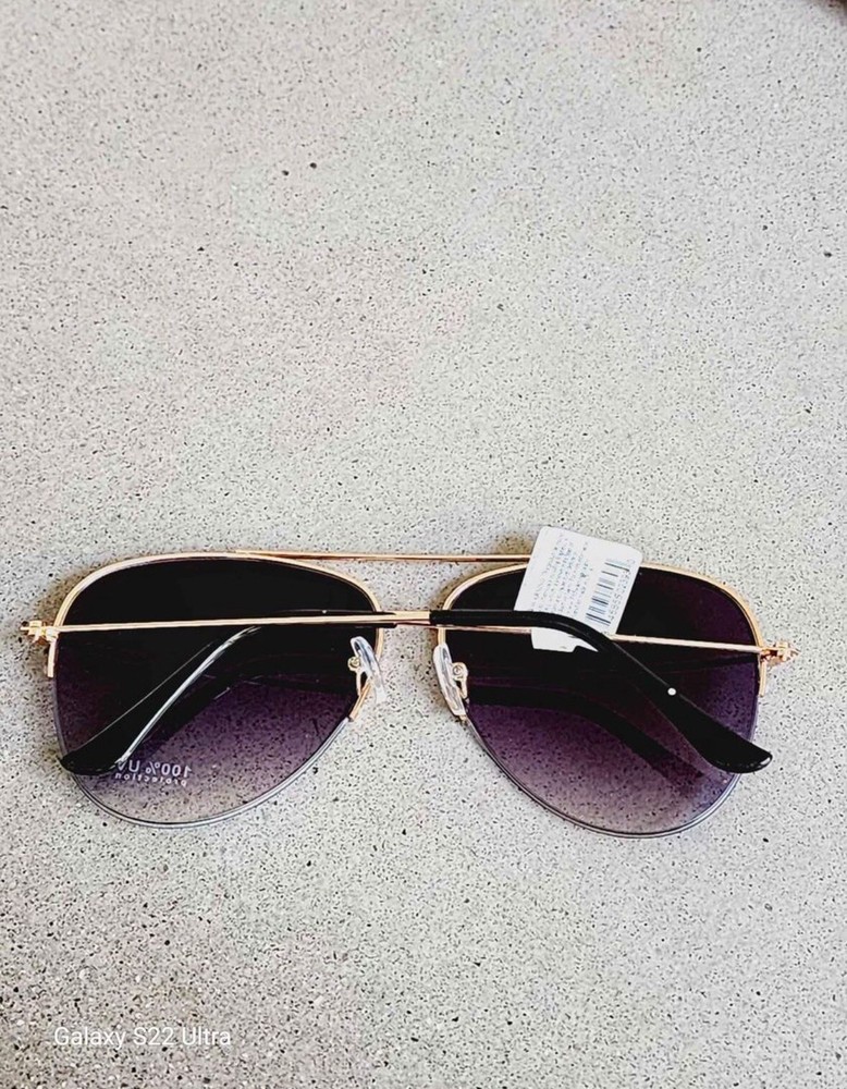 Gold frame Aviator sunglasses (gray gradient) 100% UV Protection