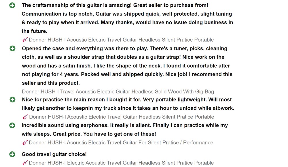 Donner HUSH-I Pro Electric Acoustic Guitar Headless Sunburst Bundle Multi-effect