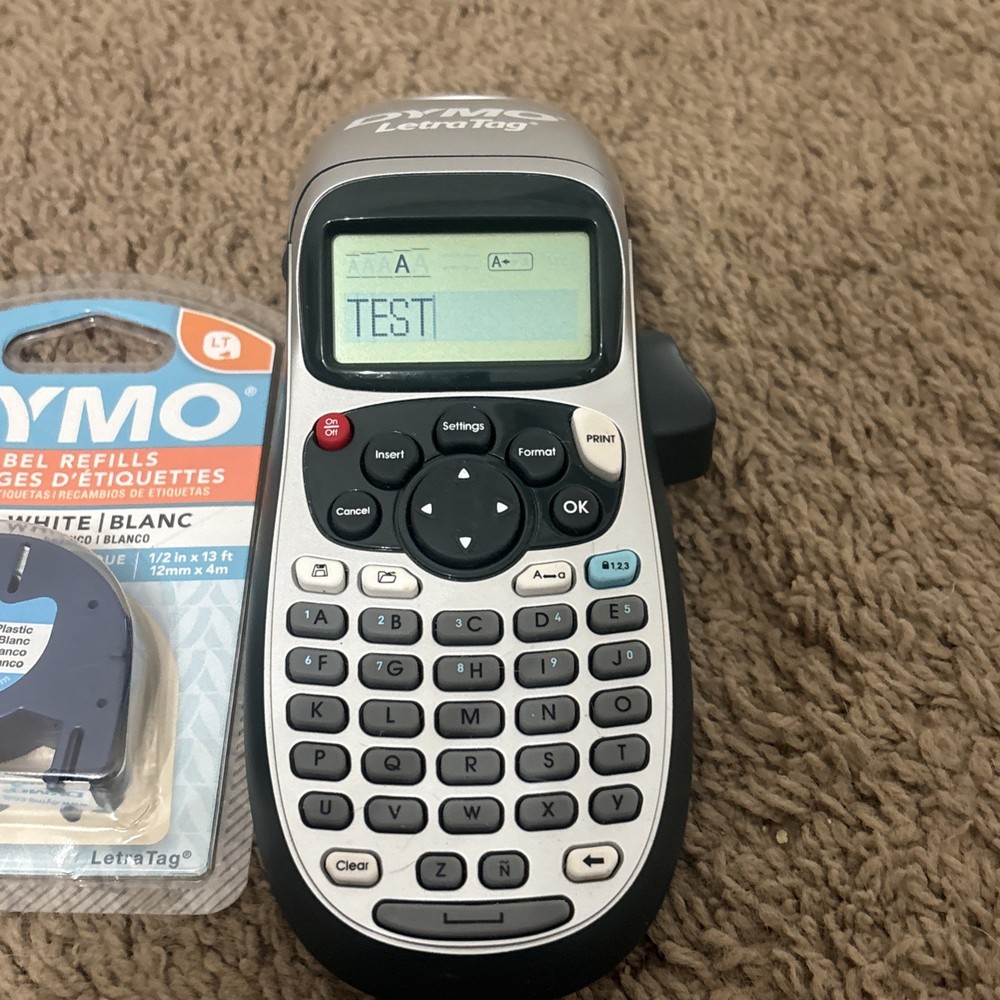 Dymo Letra Tag LT-100 Label Maker & Printer Portable Thermal Printer Plus Refill