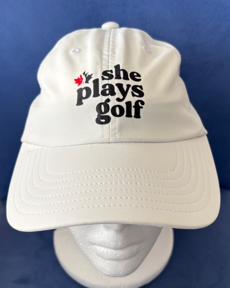 new Adidas "She Plays Golf" hat cap white