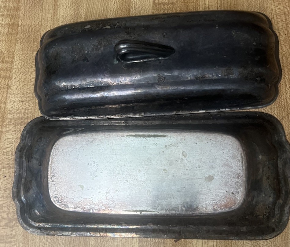 Vintage Butter Dish Silver Plated Poole 101 EPCA BRISTOL Art Deco
