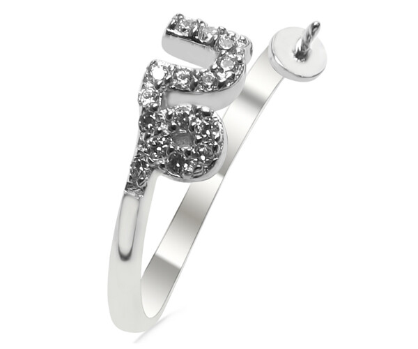 S Shape Designed Open Front Adjustable Sized 925S Silver Ring Setting