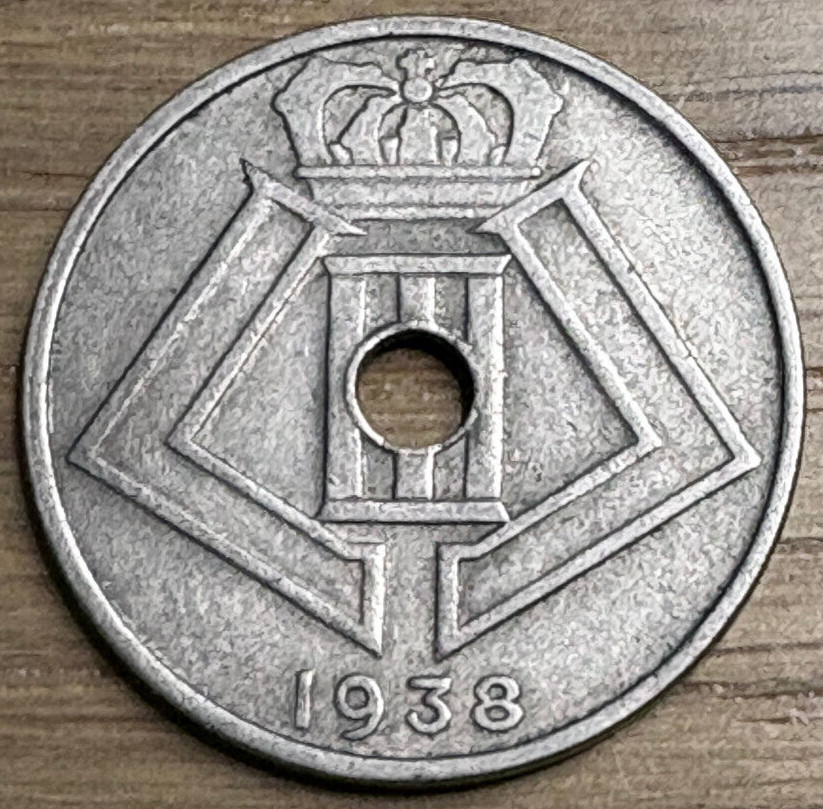 1938 Belgium 25 Centimes
