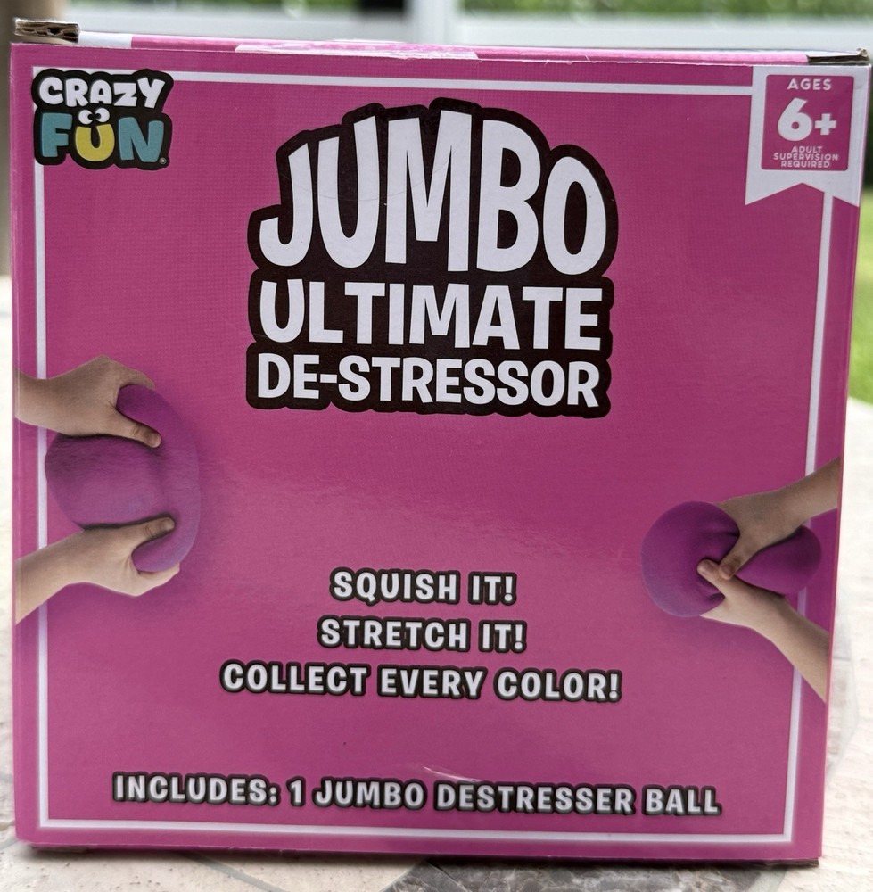 🌟Crazy Fun Jumbo Ultimate De-Stressor Stretchable Squishable Squeeze Ball Pink