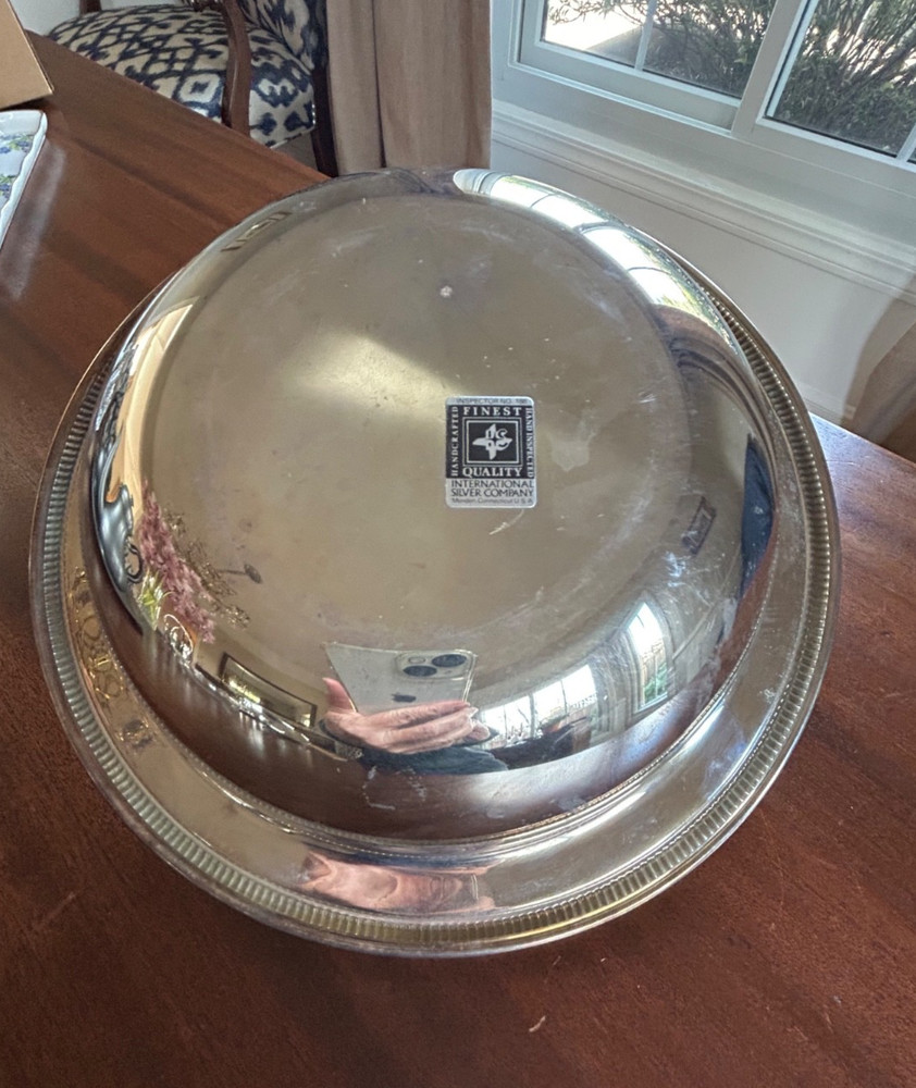 International Silver Vintage Silver Plate Covered Serving Dish with Pyrex Insert