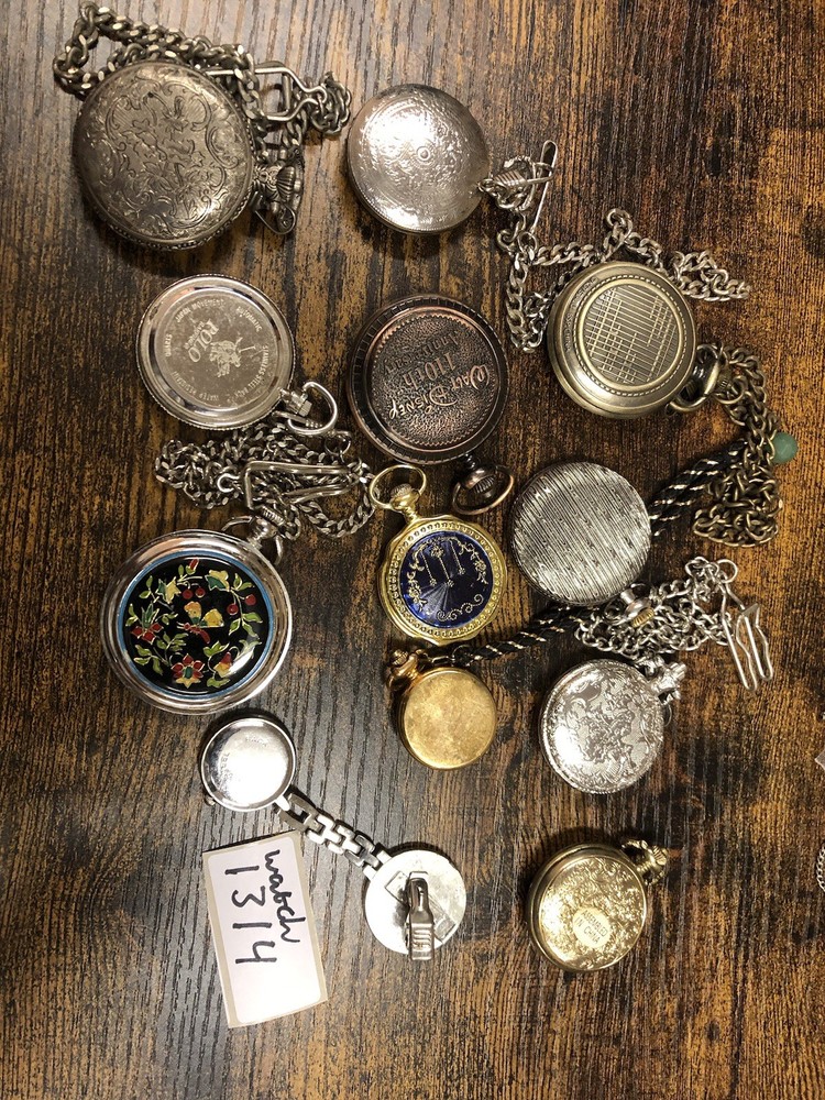 Large Bundle of assorted Pocket Watches Untested 12 Pieces