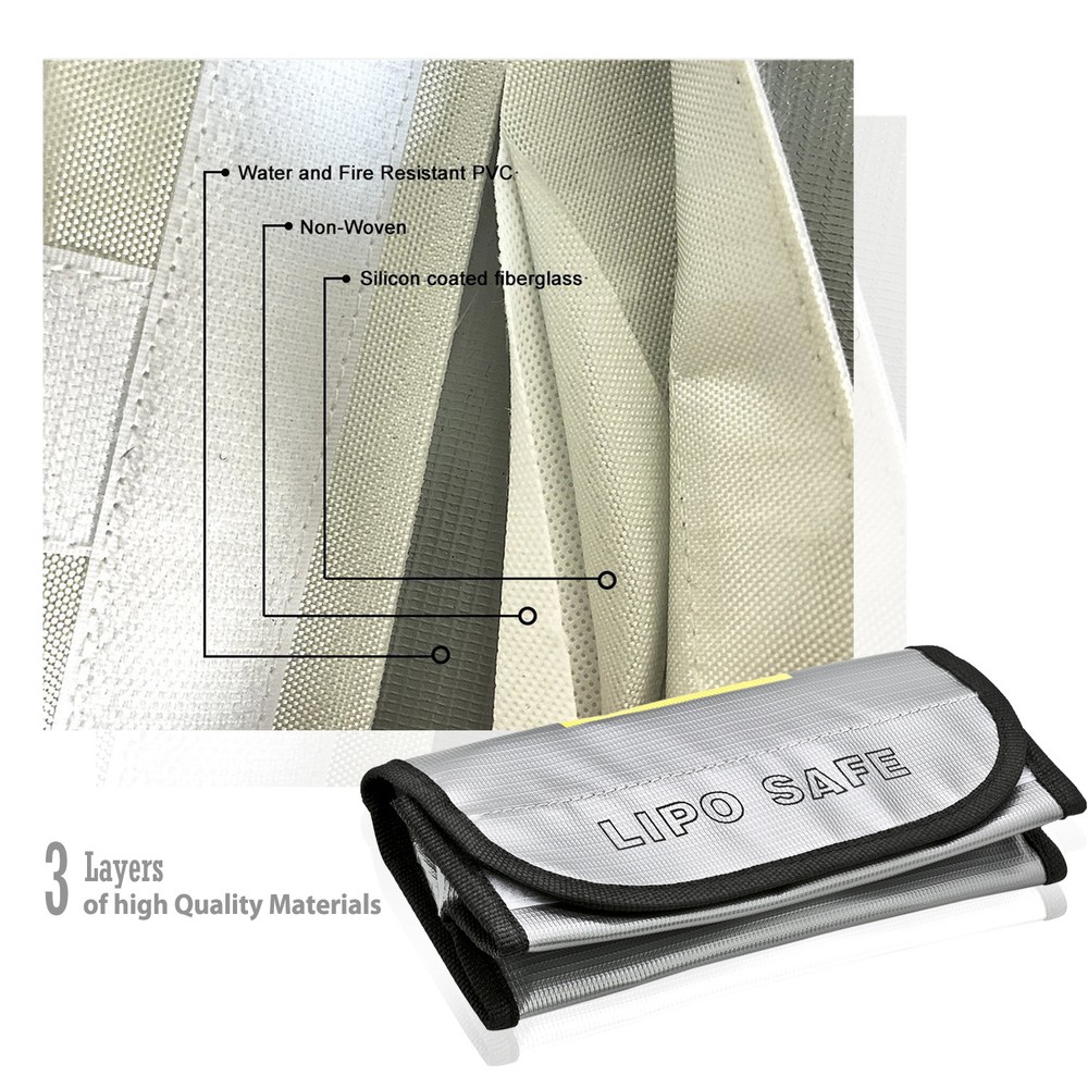 4x LiPo Battery Fireproof Explosion proof Guard Charging Safe Bag