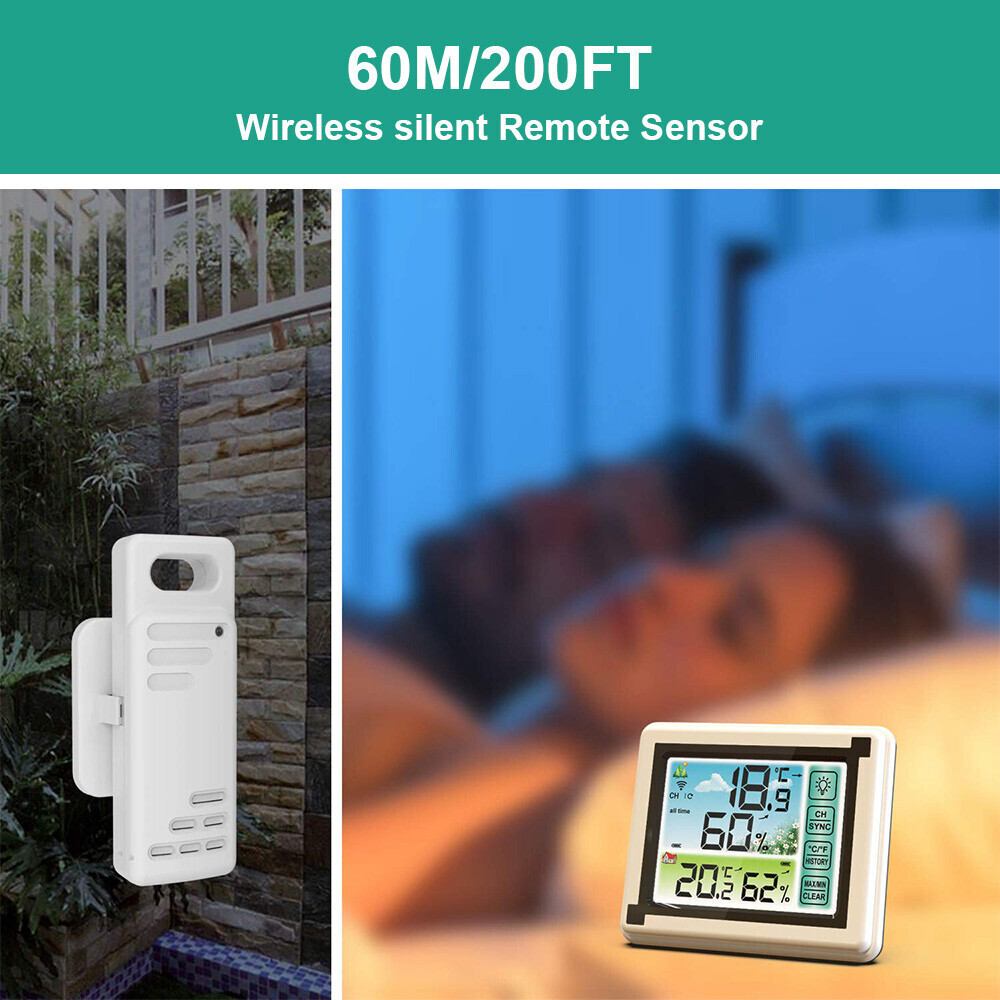Digital LCD Thermometer Wireless Indoor & Outdoor Weather Station Clock Calendar
