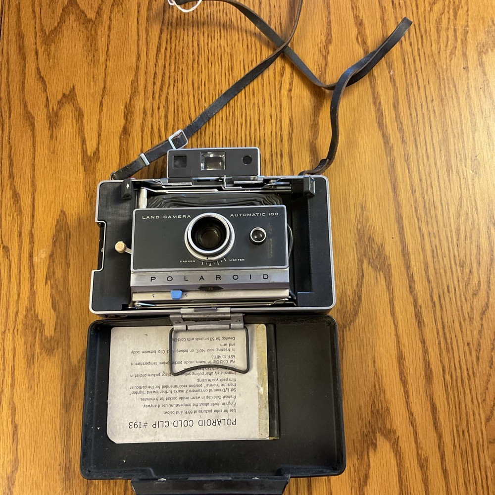 Vintage Polaroid Automatic 100 Land Camera with Flash Module