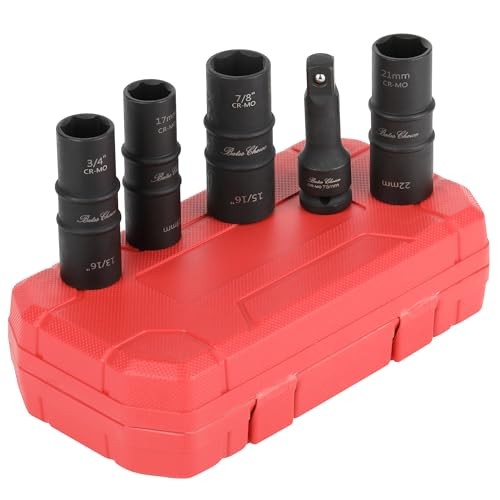Bates- Lug Nut Impact Socket Set, 5 pcs, Lug Nut Socket Set 1/2 Drive, 21mm