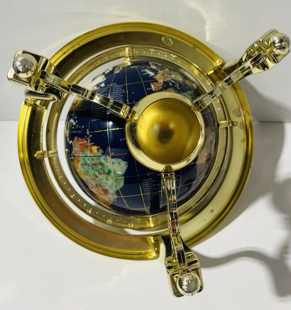 Gemstone globe Double Axis 9 Inch Tall