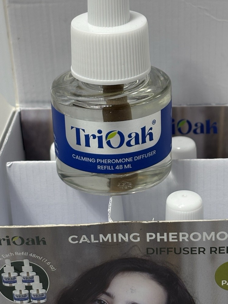 TriOak Cat Pheromone Diffuser Refill 4 Pack Calming 48ml 1.6oz Each for Cats Kit