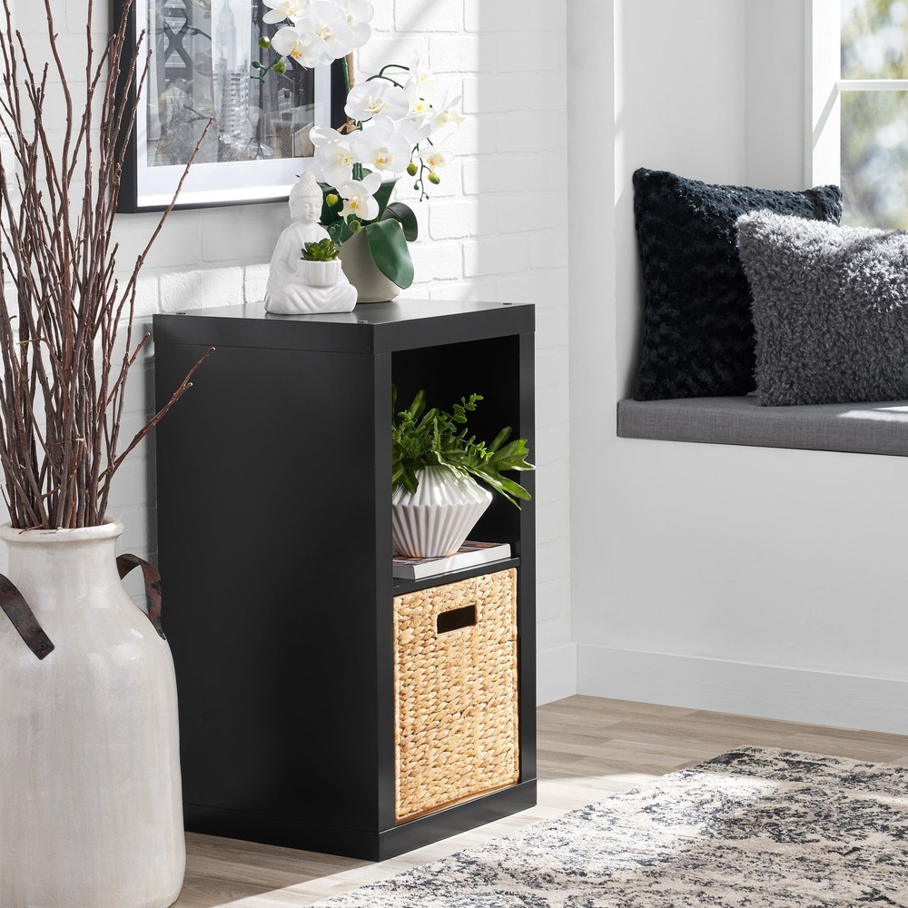 Better Homes & Gardens 2 Cube Storage Organizer, Solid Black