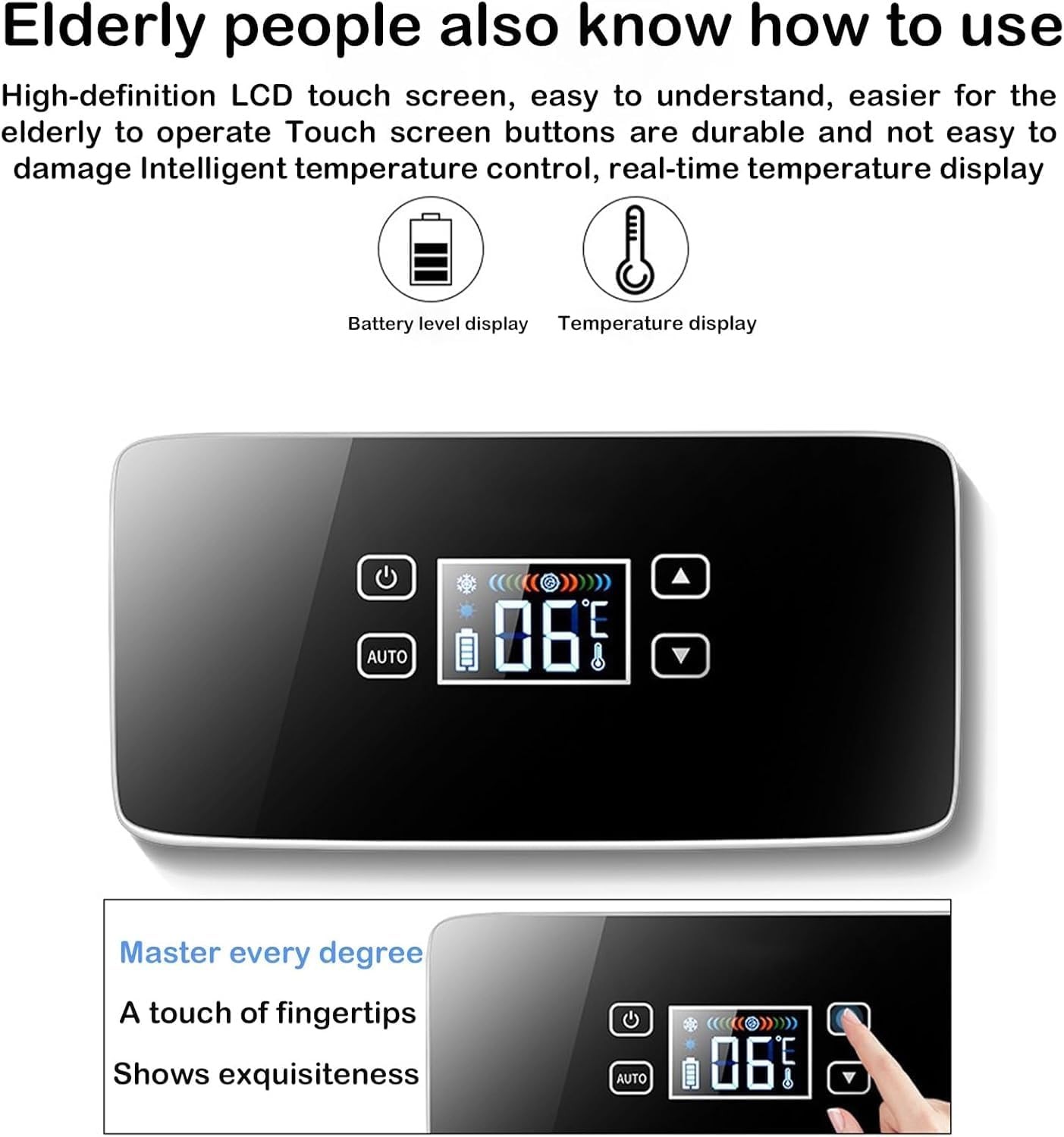 Insulin Cooler Travel Case for Car, Peptide Fridge 32-64°F Custom & Display Temp