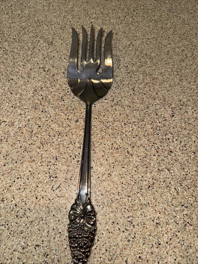 11.5” Silverplate Serving Fork w/ Christmas Tree & Bow Design on Handle Spode Lk