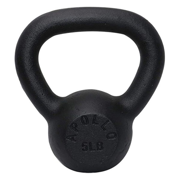 5 - 50LB Solid Cast Iron Kettlebell Heavy Duty Strength Training Home Flat Base
